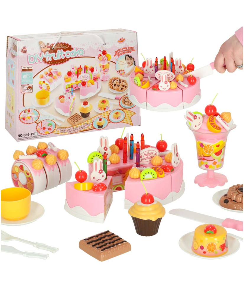Birthday Cake Cutting Kitchen 75 el. pink