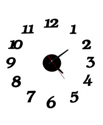 Wall clock black 12 hours
