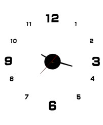 Wall clock black 4 large...