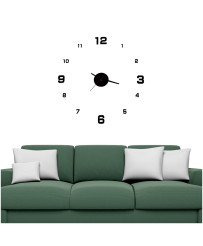 Wall clock black 4 large numerals