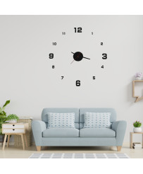 Wall clock black 4 large numerals