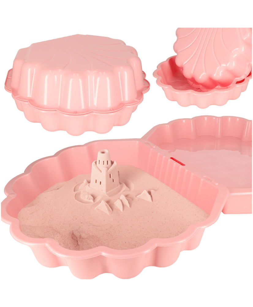 Sandbox enclosed pool Shell Twins double 2-in-1 174x79x20cm pink