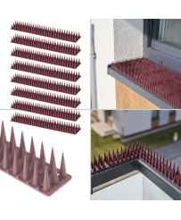Spikes for pigeons strip bird deterrent plastic dense brown 8el. 43 cm