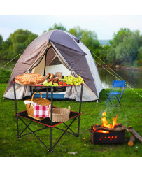 Travel table folding with cover black