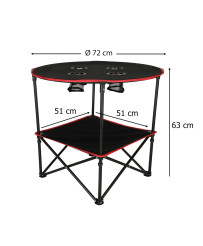 Travel table folding with cover black