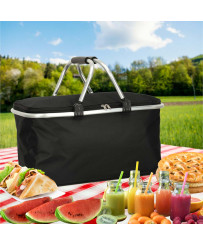 Thermal folding picnic basket black