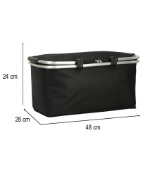 Thermal folding picnic basket black