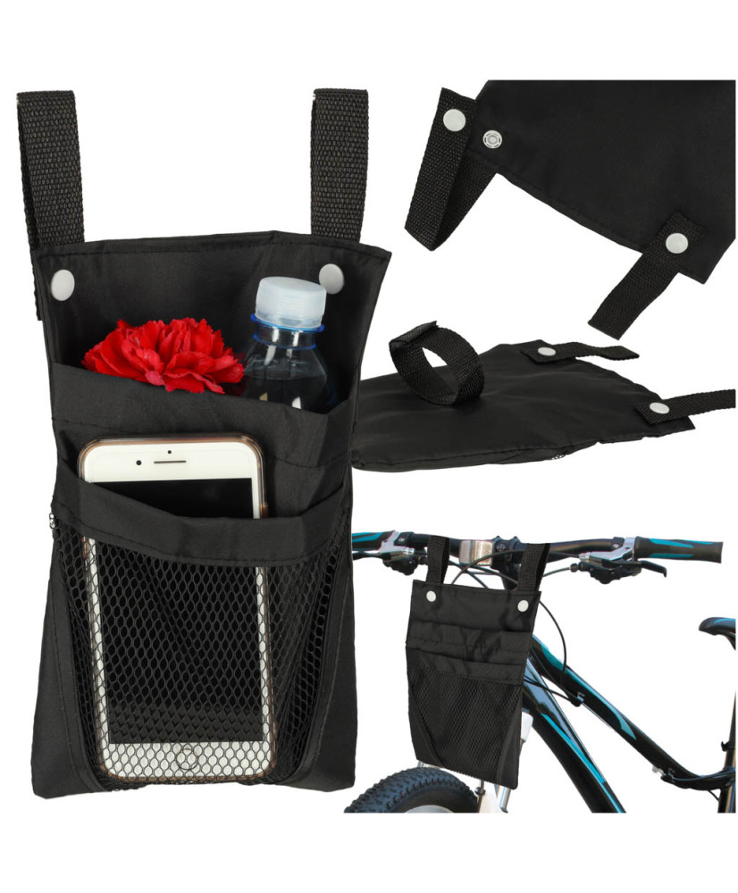 Bag for bicycle scooter handlebars phone bike pannier black