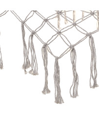 Garden hammock boho mesh tassel 200cm grey