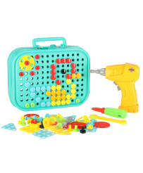 Construction blocks in a suitcase + dino screwdriver