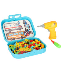 Construction bricks in a suitcase + screwdriver guard po