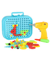 Construction bricks in a suitcase + screwdriver guard po