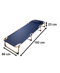 Field bed folding tourist bed canada navy blue