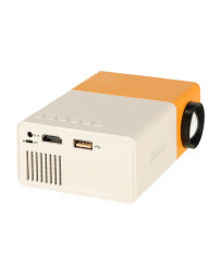 Mini projector portable projector for kids LED TFT LCD 1920x1080 24-60" USB HDMI 12V yellow and white