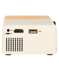 Mini projector portable projector for kids LED TFT LCD 1920x1080 24-60" USB HDMI 12V yellow and white