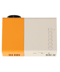Mini projector portable projector for kids LED TFT LCD 1920x1080 24-60" USB HDMI 12V yellow and white