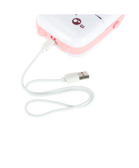 Mini thermal label photo printer + USB cable cat pink