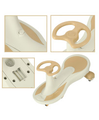 Gravity ride glowing LED wheels with music playing 76cm gold and white max 120kg