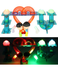 Magnetic blocks marble ball track glowing 202 pieces