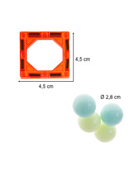 Magnetic blocks marble ball track glowing 202 pieces