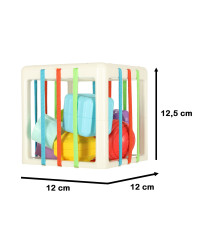 Flexible cube sensory puzzle plug-in blocks square with shape sorter