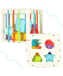 Flexible cube sensory puzzle plug-in blocks square with shape sorter