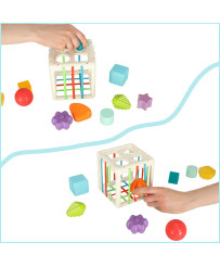 Flexible cube sensory puzzle plug-in blocks square with shape sorter
