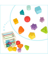 Flexible cube sensory puzzle plug-in blocks square with shape sorter