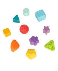 Flexible cube sensory puzzle plug-in blocks square with shape sorter