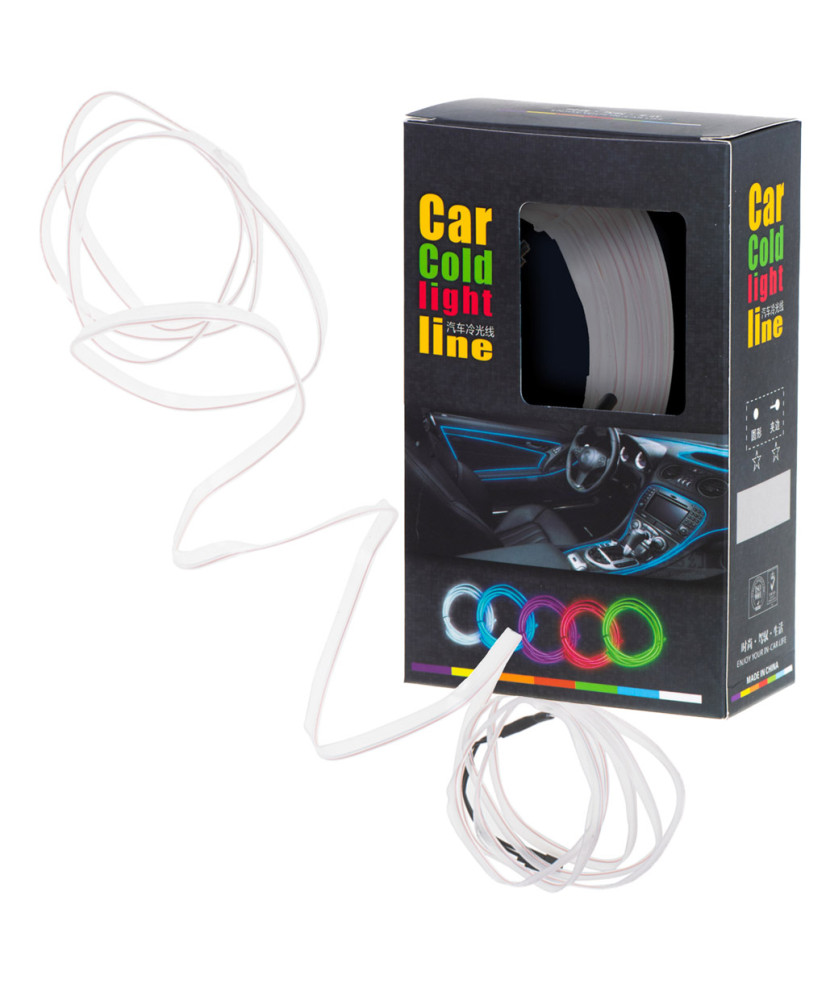 LED ambient lighting for car / auto USB / 12V tape 5m white