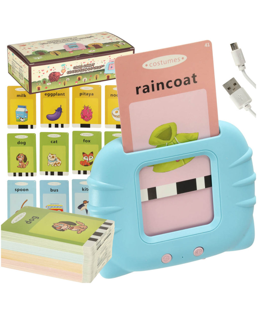 Educational card reader fiszki for learning English vocabulary 112 cards