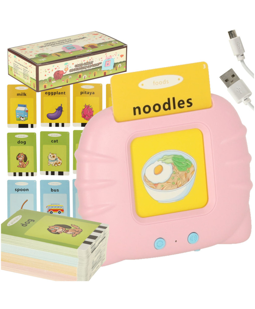 Educational card reader fiszki for learning English vocabulary 112 cards