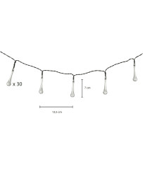 Solar garden icicle lights 6.5m 30LED warm white