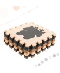 Children's foam mat puzzle 9el. beige-brown-black 85cm x 85cm x 1cm