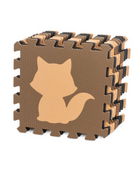 Children's foam mat puzzle 9el. beige-brown-black 85cm x 85cm x 1cm