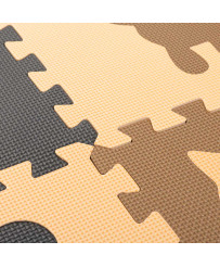 Children's foam mat puzzle 9el. beige-brown-black 85cm x 85cm x 1cm