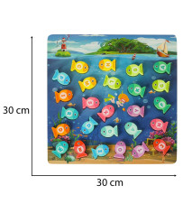 Montessori wooden fish fishing magnet game