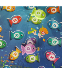 Montessori wooden fish fishing magnet game