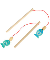 Montessori wooden fish fishing magnet game