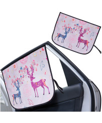Magnetic curtain deer car window cover
