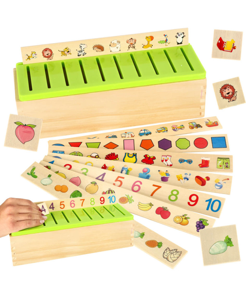 Wooden sorter puzzle match pictures