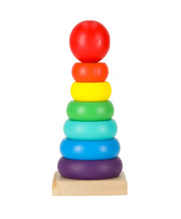 Pyramid pyramid wooden tower rainbow sorter 13cm