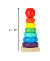 Pyramid pyramid wooden tower rainbow sorter 13cm