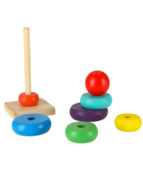 Pyramid pyramid wooden tower rainbow sorter 13cm