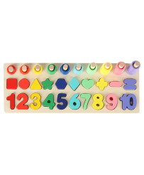 Montessori wooden number sorter 3in1 13x36cm