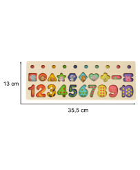 Montessori wooden number sorter 3in1 13x36cm