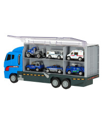 Transporter truck TIR launcher + metal cars police