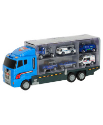 Transporter truck TIR launcher + metal cars police