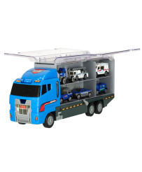 Transporter truck TIR launcher + metal cars police