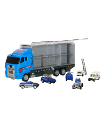 Transporter truck TIR launcher + metal cars police